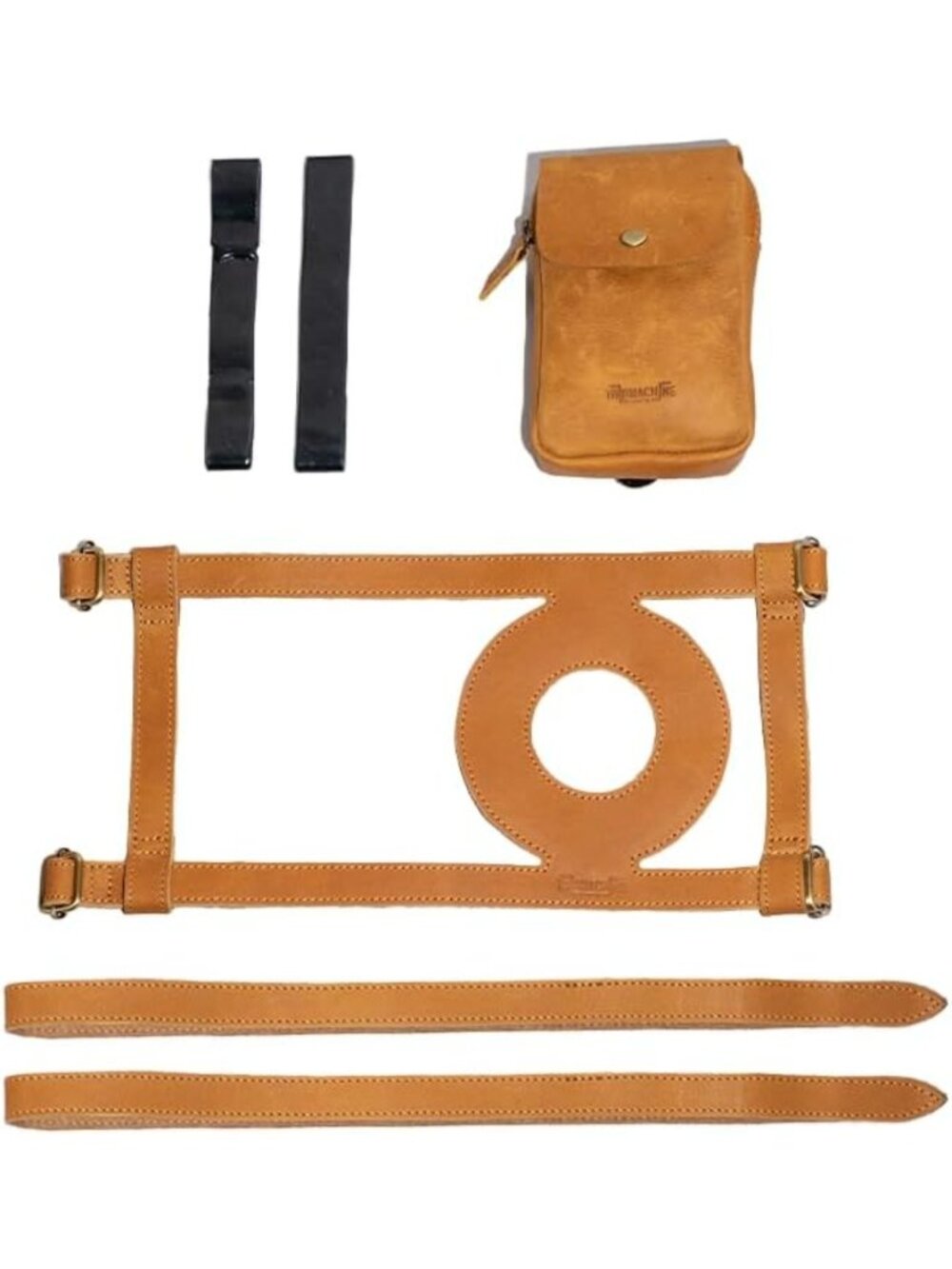 Genuine Leather Motorcycle Fuel Tank Strap - Heavy Duty Adjustable Cover